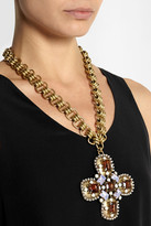Thumbnail for your product : Tory Burch Posey gold-tone crystal necklace