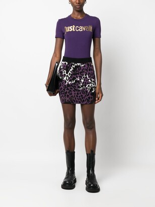 Just Cavalli Intarsia-Knit Elasticated Miniskirt