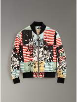 Thumbnail for your product : Burberry Floral Stripe Print Bomber Jacket