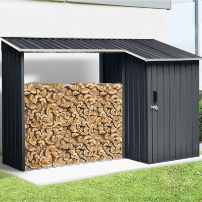 Hanover 9 Ft. x 4 Ft. Metal Log Store