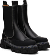 Thumbnail for your product : Ganni Black Cleated Chelsea Boots