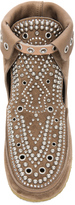 Thumbnail for your product : Isabel Marant Morley Rivet Calfskin Velvet Leather Moccassins in Khaki