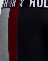 Thumbnail for your product : Hollister Solid 3 Pack Trunks Logo Waistband In Black/Burgundy/Grey