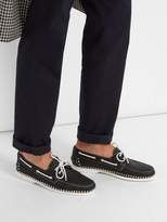 Thumbnail for your product : Christian Louboutin Steckel Stud-embellished Leather Deck Shoes - Mens - Black