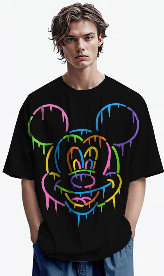 Disney 2025 Men & apos;s T Shirt Mickey Mouse 3d Printed Cartoon TShirts Male Summer Couple Children Street Tops Tee