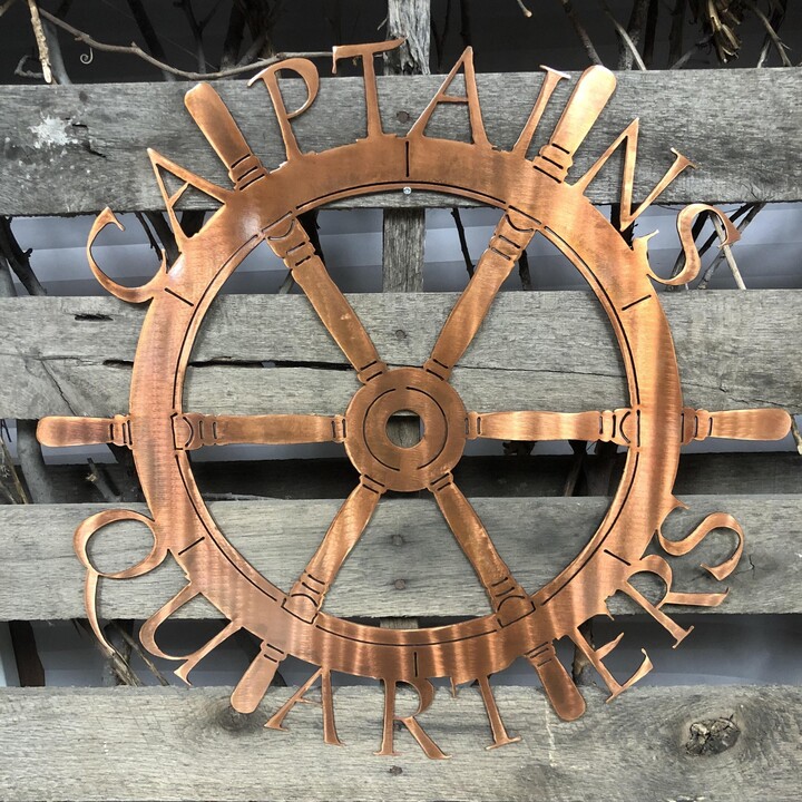 Captains Wheel Metal Wall Art