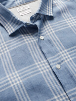 Thumbnail for your product : Brunello Cucinelli Checked Linen and Cotton-Blend Shirt - Men - Blue - XS