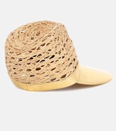 Thumbnail for your product : Prada Raffia and leather cap
