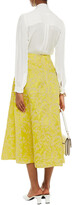 Thumbnail for your product : Erdem Flared floral-jacquard midi skirt