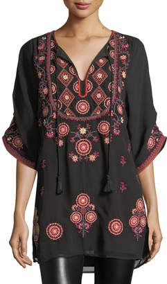 Tolani Khalisse Half-Sleeve Embroidered Tunic