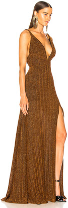 PatBO Pleated Lurex Gown in Copper | FWRD