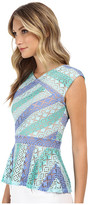 Thumbnail for your product : BCBGMAXAZRIA Heidy Bias Lace V-Neck Peplum Top