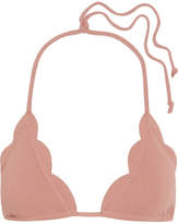 Thumbnail for your product : Marysia Swim Broadway Scalloped Triangle Bikini Top - Antique rose
