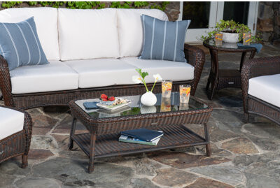 Tortuga Outdoor Sea Pines Glass Coffee Table
