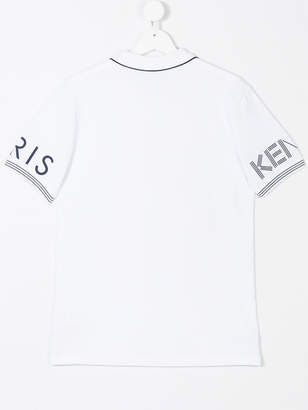Kenzo Kids TEEN logo print polo shirt