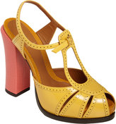 Thumbnail for your product : Fendi Colorblock Perforated Platform Sandal