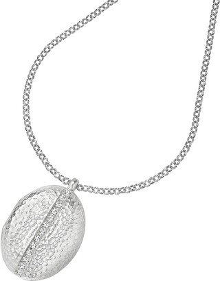 Dower & Hall Large Sterling Silver Large Round Sapphire Locket, Silver/White