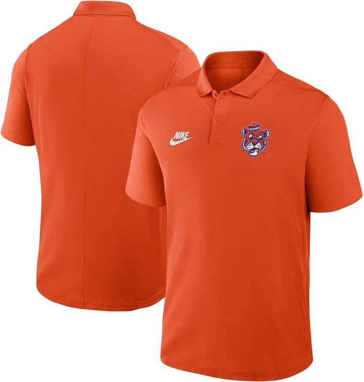 Nike Men's Orange Clemson Tigers Primetime Victory Legacy Vault Logo Performance Polo Shirt