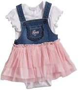 Thumbnail for your product : GUESS Newborn Girl Harper Bodysuit Overalls (0-9M)