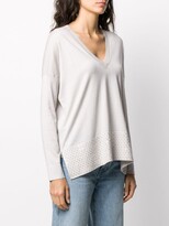 Thumbnail for your product : Snobby Sheep deep V-neck sequin embellished jumper