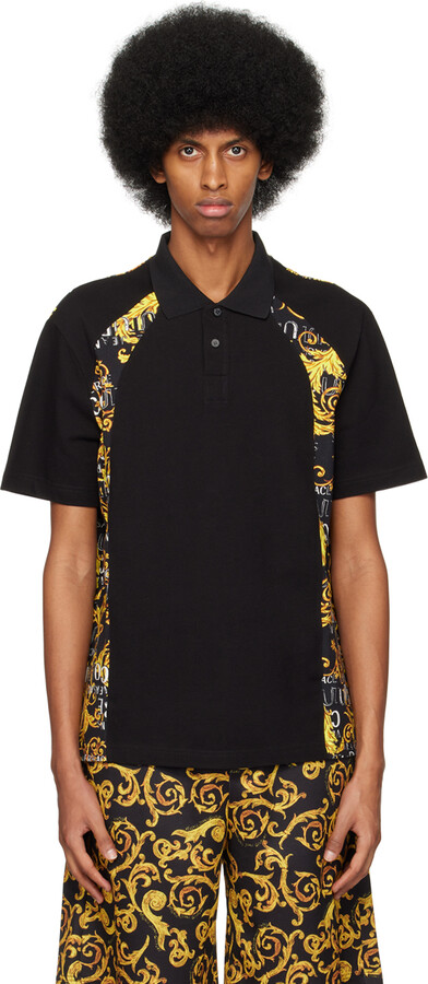 Versace Jeans Couture Black Baroque Polo