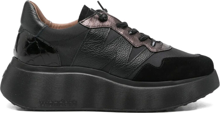 Wonders Leather Panelled Platform Sneakers
