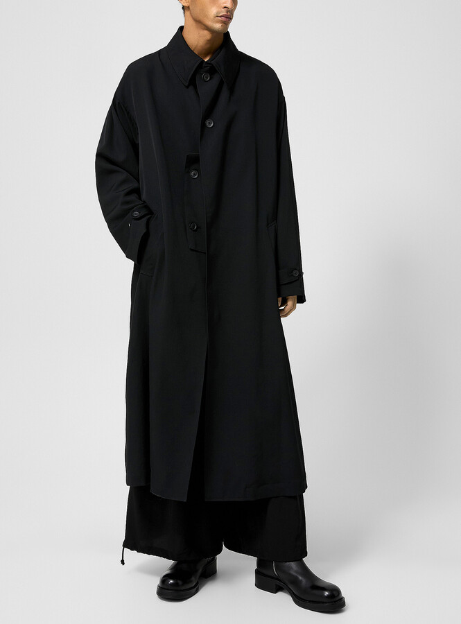【限定セール59%OFF】Yohji Yamamoto LONG COAT Yohji Yamamoto Off-centre buttoning long flowy wool coat - ShopStyle