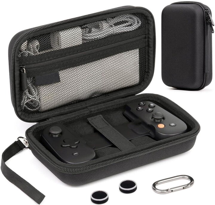 OBJLGEV Carrying Case for Backbone One/2nd Gen Large Nylon Hard Shell with Wristband Keychain Mesh Pocket Versatile Storage