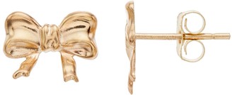10k Gold Bow Stud Earrings