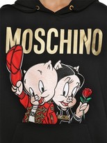 Thumbnail for your product : Moschino Logo Print Cotton Sweatshirt Hoodie