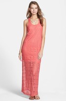 Thumbnail for your product : BAILEY BLUE Lace Racerback Maxi Dress (Juniors)
