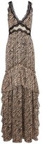 Thumbnail for your product : Costarellos Farah tiger-print chiffon gown