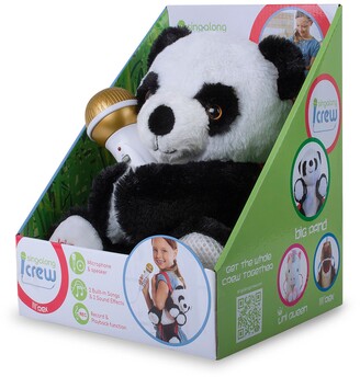 Singing Machine Plush Panda Bear Toy with Sing Along Microphone