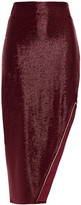 Thumbnail for your product : Mason by Michelle Mason Asymmetric Crystal-trimmed Metallic Stretch-jersey Midi Skirt