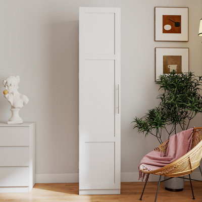 Ebern Designs Kitchen Pantry Cabinet White Freestanding Buffet Cupboards Sideboard With Doors & Shelves Kitchen Pantry Storage Cabinet For Kitchen Living Room An