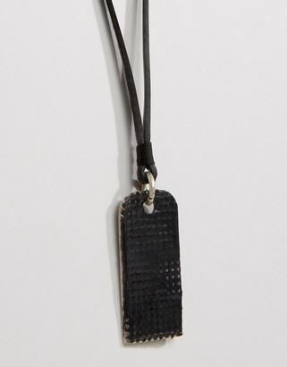 Diesel A-Grater Dogtag Necklace In Black