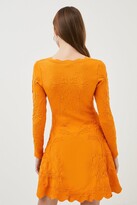 Thumbnail for your product : Karen Millen Texture Knit Long Sleeved Fit And Flare Dress