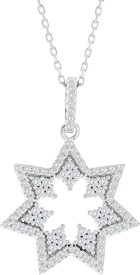 Suzy Levian Sterling Silver Cubic Zirconia Cross Necklace Suzy