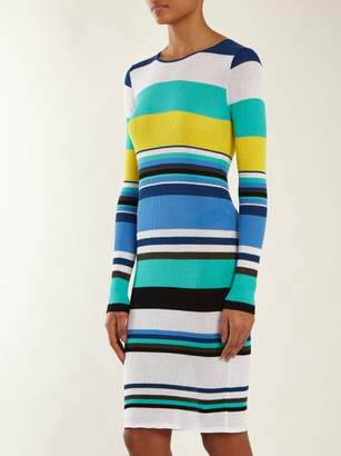 Diane von Furstenberg Striped Cotton Blend Dress - Womens - Blue Multi