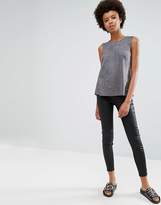 Thumbnail for your product : Ichi V Neck Suede Sleeveless Top
