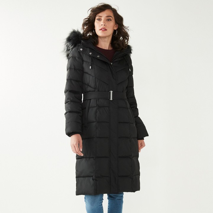 dkny maxi down coat