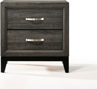 Lark Manor Weathered Grey Nightstand With Smooth Drawer Movement For Bedroom Modern 2 In A Contemporary Look