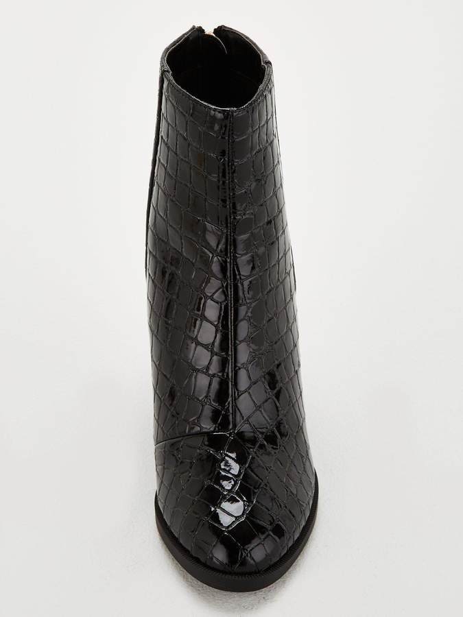 office croc patent ankle boots