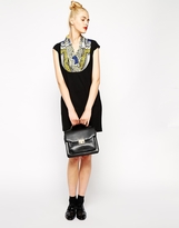 Thumbnail for your product : Love Moschino Short Sleeve Dress With Scarf Detail Printed Bib