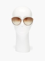 Thumbnail for your product : Linda Farrow Francis Cat-eye 22kt Gold-plated Metal Sunglasses - Brown