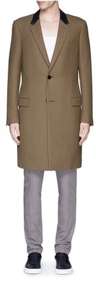 Lanvin Slim fit contrast collar wool coat