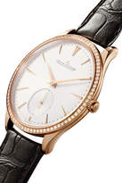 Thumbnail for your product : Jaeger-LeCoultre Master Ultra Thin Small Second 38.5mm 18-karat Rose Gold, Alligator And Diamond Watch