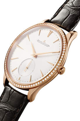 Jaeger-LeCoultre Master Ultra Thin Small Second 38.5mm 18-karat Rose Gold, Alligator And Diamond Watch