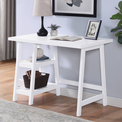 Ebern Designs Redina Contemporary Wood Writing Desk With Spacious Storage And Durable Design Perfect For Home Office And Study