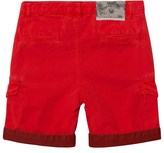 Thumbnail for your product : Ikks Red Cargo Shorts with Patterned Turn Up
